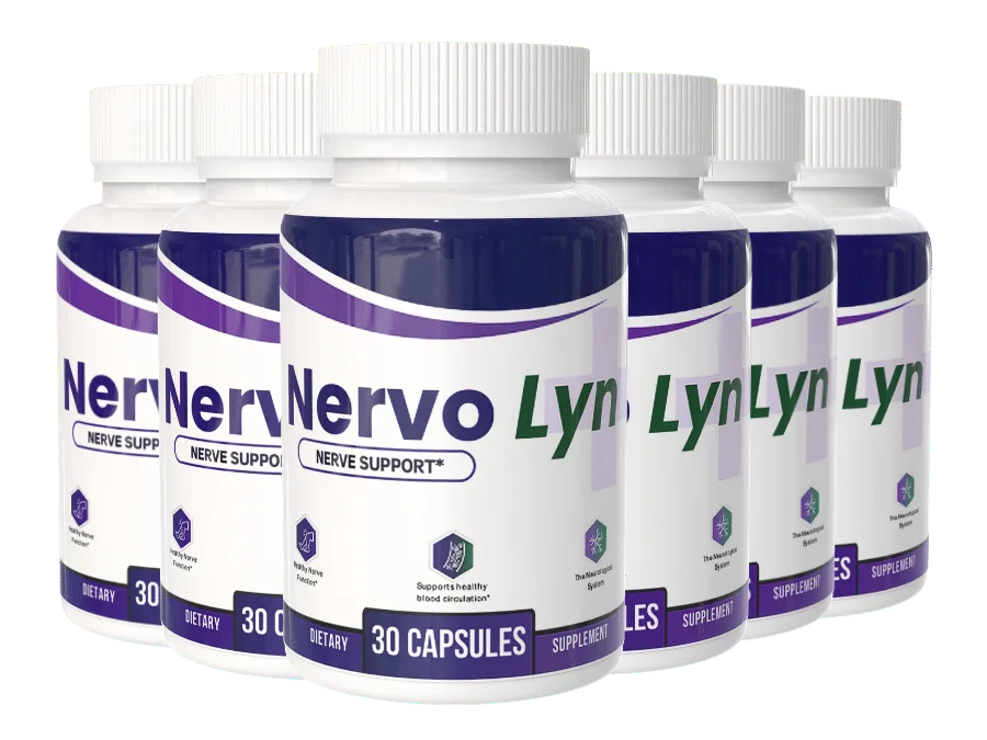 Six bottles of NervoLyn nerve support capsules